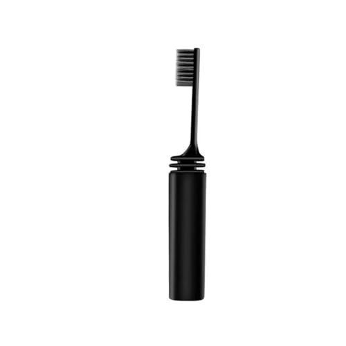 Cepillo de dientes portátil de viaje, Mini cepillos de dientes plegables, fácil de llevar, cepillo de dientes eficiente for la familia, acampar al aire libre y senderismo(Black)
