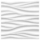 12pc 3D Wall Panel Diamond Interior Aestethic Décor PVC Textured Panels 50cm (White Wavy)