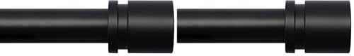 Image of Byondeth Curtain Rods for Windows 16 to 120 Inches Adjustable Length 1 Inch Diameter Window Curtain Rod with Aluminium Finials, Black (Pack of 2)