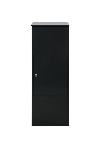 MeFa Bosca 408 pakketdoos, veilige staande brievenbus in diepzwart (RAL 9005), pakketbrievenbus van verzinkt staal, weerbestendig 408100M - Afbeelding 4