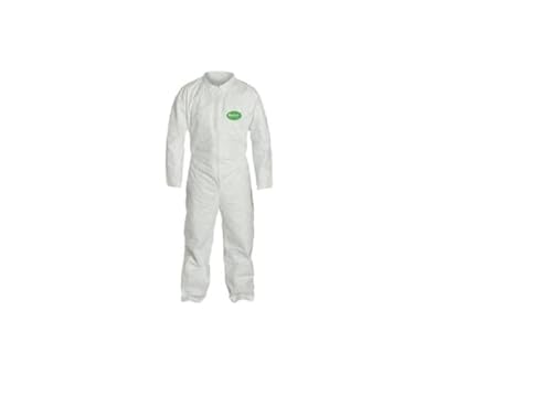 M DIAMOND M Coverall Polypropylene Zipper Front, Elastic Wrists and Ankles, White, Large, 19125, (Pack of 25)