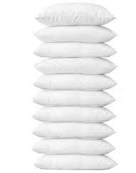 SWEETSAGA Soft Fiber Filled Full Family Pack Bouncing Bed Pillow for Sleeping 16x24 Inch White Color - Vacuum Packed Pillow Combo Set of 10 Pillows