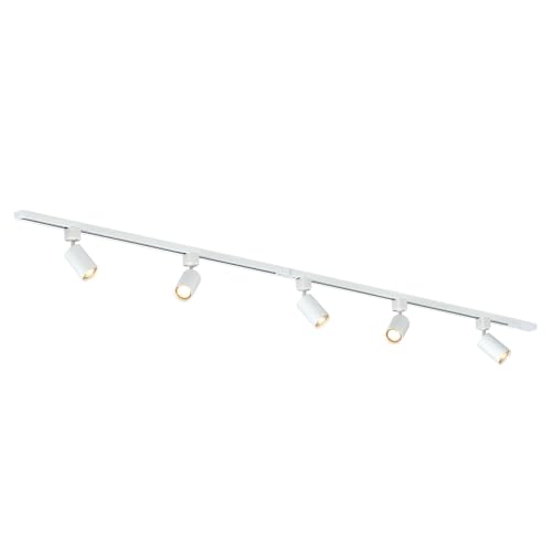 Qub Focus III Monophasé Luminaire Plafonnier LED – 300cm - 5x GU10 Spot Sur Rail - 3x 1m Barre de Spot Plafond – I-Form - Plafonnier intérieur Blanc...