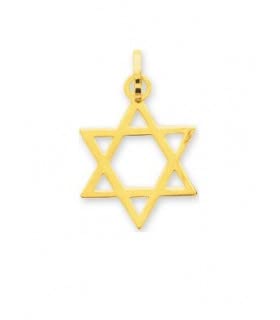 Étoile de David Pendentif Or 9 carats à offrir pour une bar mitzvah ou communion