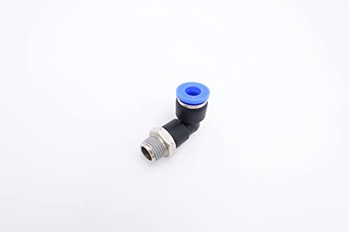 Ivlpha Push To Connect Fitting 6Mm Tube Od X 1/8" Male Npt Thread, Pneumatic Male Elbow Air Water Line 90 Deg Swivel Elbow Quick Push In Connectors (Pack Of 5) #TOP5