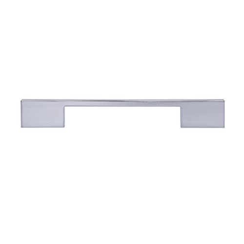 Image of South Main Hardware Wide Modern Die Cast Cabinet Drawer Pull Handle, 6.3 inch Center to Center Hole Spacing, Polished Chrome, Mounting Hardware Included, 10-Pack