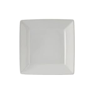 Tuxton China BWH-0845 Plate, 8-1/2″, Square, Wide Rim, Microwave & Dishwasher Safe, Oven Proof, Fully vitrified, Lead-Free, Ceramic, DuraTux, White, Pack of 12