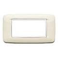  Vimar Serie Eikon – Placca Round 4 Modulo metallo verniciato bianco