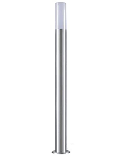 Partenopea® Lampione a led lampioncino con attacco per Lampadine E27 illuminazione da esterno palo da giardino per sentieri moderno (Silver 1 Metro, Senza lampadina)