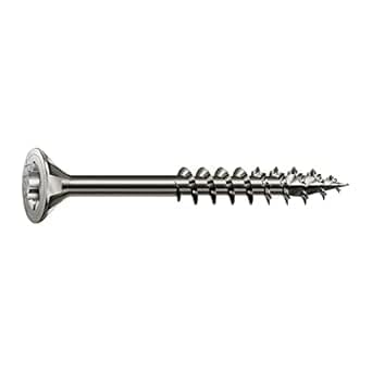 SPAX Stainless Steel Screw 5 x 60 mm, 90 pieces - partial thread, countersunk head, T-STAR plus T20, 4CUT, A2 stainless steel - 8000000276569