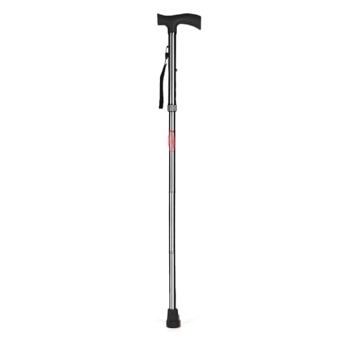 Dgarys Walking Stick for Men and Women | Balancing Walking Support Stick with Non Slip Rubber Handle | Old Age Light Weight Walking Cane Height Adjustable (Folding Black)