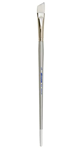 Silver Brush Limited 1506 Silverwhite Angular Brush, Watercolor, Acrylics, Gouache, or Oil Brush, Size 3/4 Inch, Long Handle