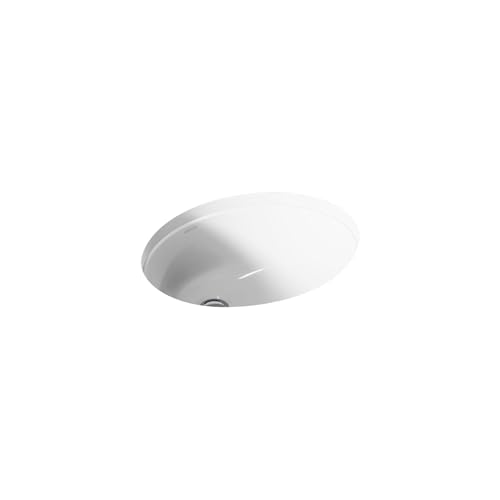 Caxton Oval 15" x 12" Undermount bathroom sink, White