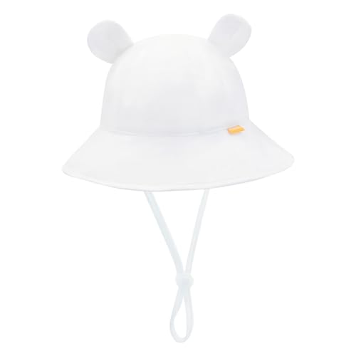 Image of POMIJIAN Baby Sun Hat Girls UPF 50+ Beach Kids Hats Boys Wide Brim Cute Toddler Bucket Hat Floppy Infant Sun Hats