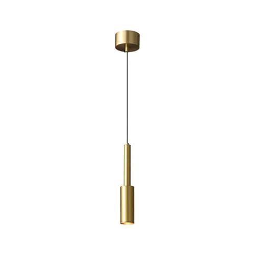 Lustre LED suspendu hauteur réglable en laiton pour éclairer une table de salon