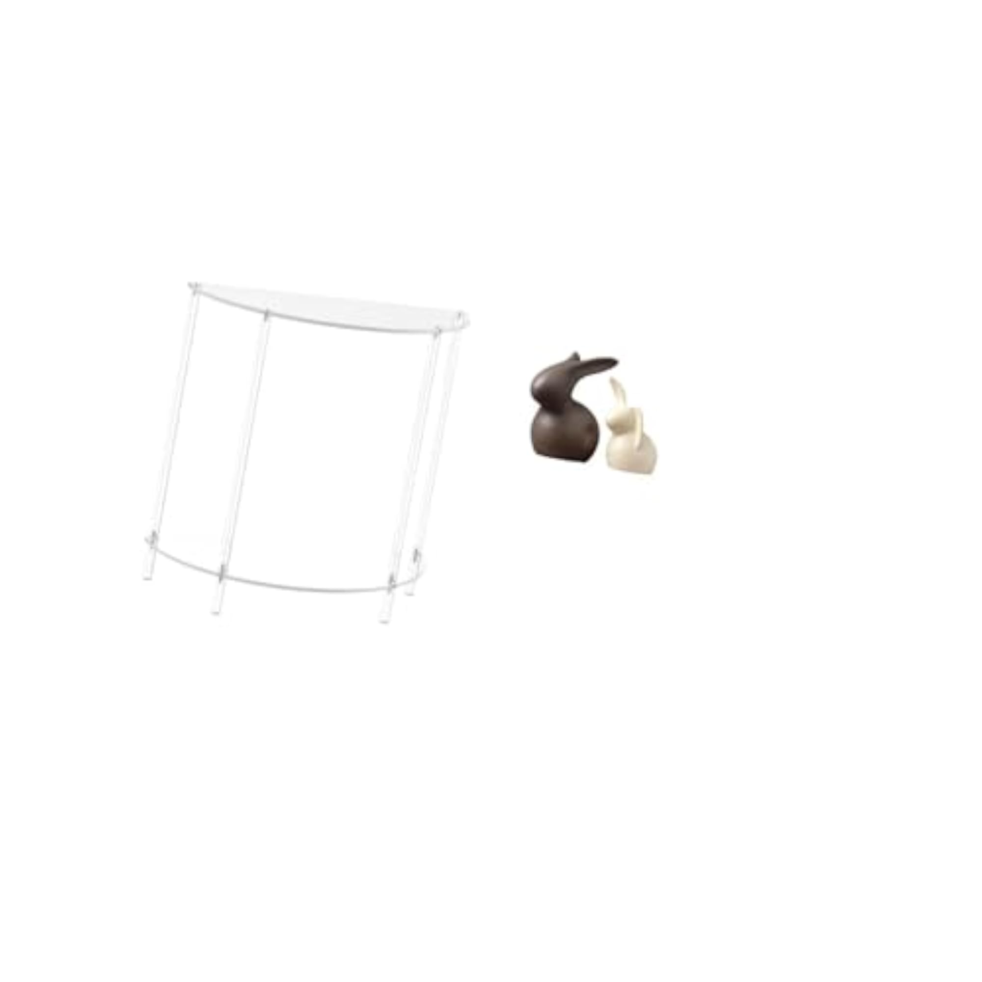 Acrylic Accent Table and Ceramic Statue Set for Small Spaces