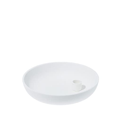 Storefactory - Lidatorp - Portavelas, cuenco para velas - Cerámica - Blanco - Dimensiones (ØxH): 21 x 5 cm