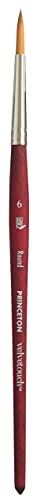 Princeton Velvetouch, Series 3950, Paint Brush for Acrylic, Oil and Watercolor, Round, 6