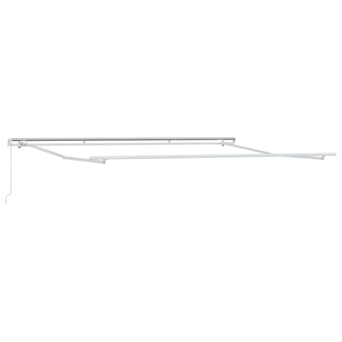 Auvent manuel rétractable blanc 450x350cm avec bras articulés pour extérieur
