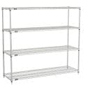 Nexel Adjustable Wire Shelving Unit, 4 Tier, NSF Listed Commercial Storage Rack, 18