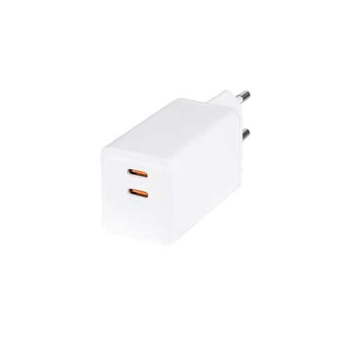Cargador USB-C GaN 65W ideal para teletrabajo y viajes con doble puerto LogiLink