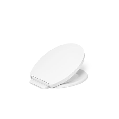 KOHLER K-26802-0 Impro ReadyLatch Quiet Close Round Toilet Seat White Toilet Seat Grip-Tight Bumpers New Home Essentials Slam Prevention