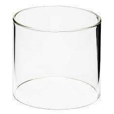 Cilindro portavelas de Cristal de Vidrio soplado Transparente Abertura Inferior y Superior de 12 cm Altura de 20 cm Otros tamaños bajo Pedido