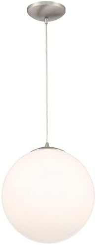 Access Lighting 23944-BS/OPL Pearl Pendant, 1-Light 60 Watts, Brushed Steel