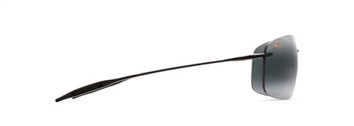Maui Jim BREAKWALL Polarized Aviator Unisex Sunglasses (422-02, Gloss Black Frame/Neutral Grey, One Size)