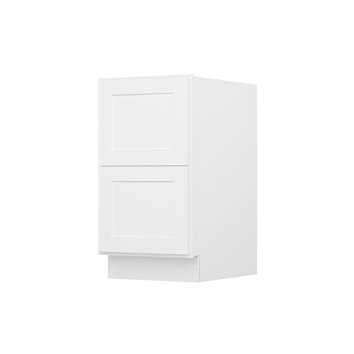 Image of Furinno Shaker Drawer Base Kitchen Cabinet with 2-Drawers, Ready to Assemble, 24 D x 18 W x 34.5 H, White