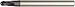 WIDIA Hanita 705008004RT Vision Plus 7050 HP Hard Material End Mill, Ball Nose, 8 mm Cutting Dia, Carbide, TiAlN, RH Cut, Straight Shank, 4-Flute