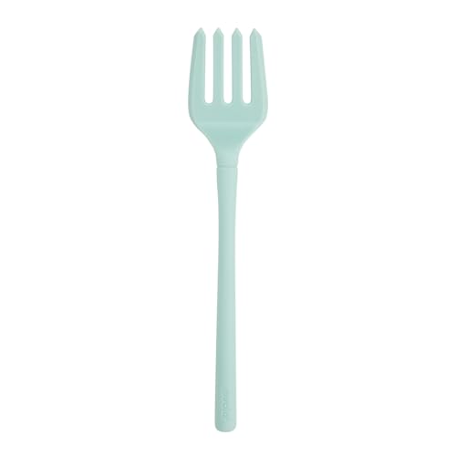 Image of Tovolo Flex Core Silicone Fork Aqua Seafoam Green Large Cooking Fork for Spaghetti Twirling Mixing Shredding, Heat Resistant Silicone Fork Kitchen Utensil, BPA Free Spaghetti Twirling and Cooking Fork