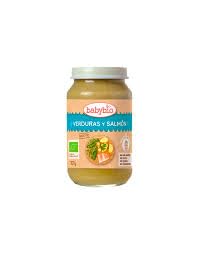 Pack de 2 Potitos de Verduras de la Huerta con Salmón – 400g Total (2 x 200g) – Alimento Infantil desde los 6 Meses – Rico en Omega-3, Sin Sal Añadida y Sin Gluten – Cocinado con Aceite de Oliva