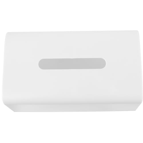 Healeved Caja Porta Pañuelos de Plástico Blanco, Caja Organizadora para Toallas de Papel, Diseño Simple y Ligero, Adecuado para Uso en Hogar y Coche, 1 Pieza, Almacenamiento Práctico