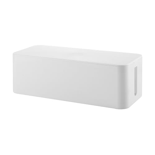 MIRATIC Organizador de Cables con Ranuras de Ventilación y Fondo Antideslizante Tamaño: 407/134 / 154 mm (Blanco)