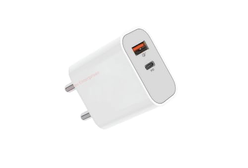 Image of 45W Dual Port GaN Charger, USB & Type C Port with QC & PD Technology Compatible with MacBook & Type-C Laptop Charging, iPhone, iPad, Samsung, Redmi, Mi, Oneplus, Oppo, Vivo - KF