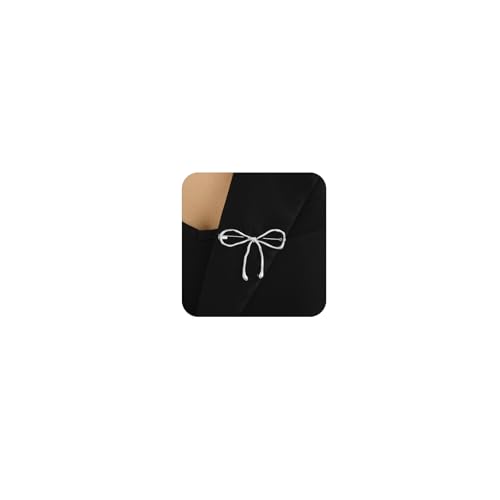 Image of Gold Bow Brooch for Women - Elegant Silver Bow Tie Brooch - Beautiful Lapel Pins & Bag Pins - Clothing & Hat Accessories