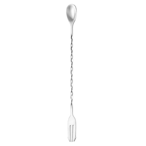 Vilgftyiet Cucchiaio da bar a doppia punta, 26 cm, in acciaio inox, manico lungo, cucchiaio per mescolare e ghiaccio per cocktail, utensili da bar e cucina