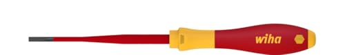 Wiha Schraubendreher SoftFinish® electric slimFix Schlitz (35392) 6,5 mm x 150 mm für tiefliegende Schrauben, ergonomischer Griff für kraftvolles Drehen, Allrounder für Elektriker, VDE-geprüft, stückgeprüft