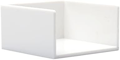 White Sticky Note Holder 3x3 Inch Self Stick Notes Cube Dispenser PS Notepad Cards Memo Holder Case for Office Home School Desk Organizers (White)