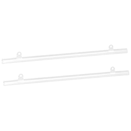 Image of MECCANIXITY PVC Poster Hanger Rail Poster Strip Bar 40cm /16inch Clear with Clips for Poster, Map, 4 Set