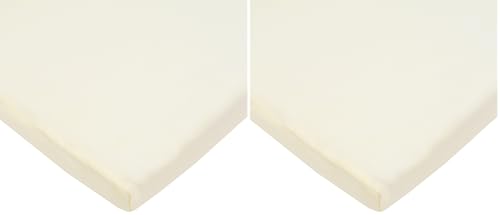 Image of TL Care Supreme 100% Natural Cotton Jersey Knit Fitted 18 inch x 36 inch Cradle /Bassinet Sheet, Cream, Soft Breathable (Pack of 2)
