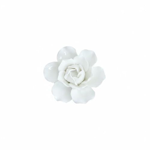 perfk Flor de cerámica 3D de múltiples Formas Decoración de Pared Arte de Pared Decoración de Pared Flor Artificial Hecha Hecha para Pasillo, S Peonía 8cm