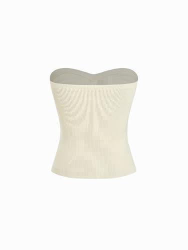 Image of CIDER Faux Pearl Tube Tops for Women Split Hem Knit Crop Y2K Going Out Tops | Cute Ruched Tops, Spring Summer Outfits, Vacation, Concert
