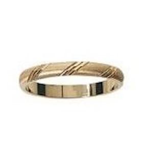 Alliance Salsa Or Jaune 18 carats bague anneau mariage 3mm taille 47 femme