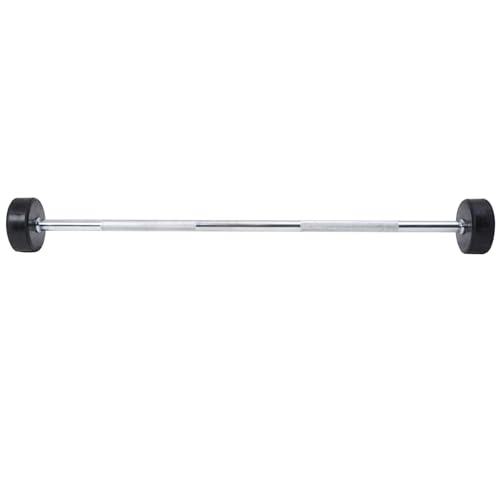 Image of ZEDI Fixed Rubber Straight Barbell 10 KG - 4 Feet Solid Steel Gym Bar with 30 mm Thick Grip | Heavy Duty Preloaded Fixed Weight Bar for Biceps, Triceps, Bench Press & Home Gym Workout