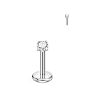 FANSING Piercing para nariz, labio y oreja de acero quirúrgico 316L, Acero inoxidable Circonia cúbica, Sin gemas.