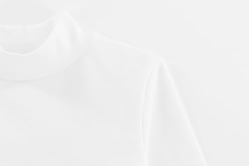Boys Girls Turtleneck Long Sleeve Soft Cotton Mock Neck Shirt Solid Color Basic Tee Tops, Size 2T-12 Years3