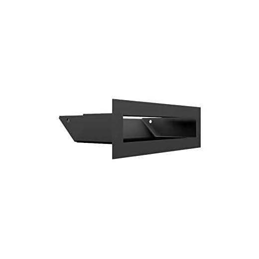 Rejilla de ventilación KRATKI Air | Rejilla de Aire Caliente 6 x 20 cm | Negro | Rejilla de Escape para ventilación de chimeneas | Entrada de Aire en un ángulo de 45 Grados