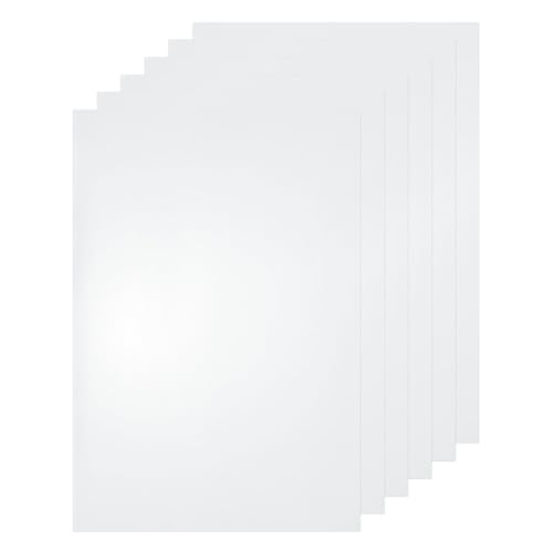 Image of HARFINGTON 6pcs Clear Plastic Sheets 12 inch x 8.3 inch x 0.04 inch Transparent Flexible PVC Sheet Panels with Protective Paper for Signs DIY Display Projects Craft Picture Frames Painting